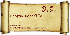 Dragan Dezsér névjegykártya